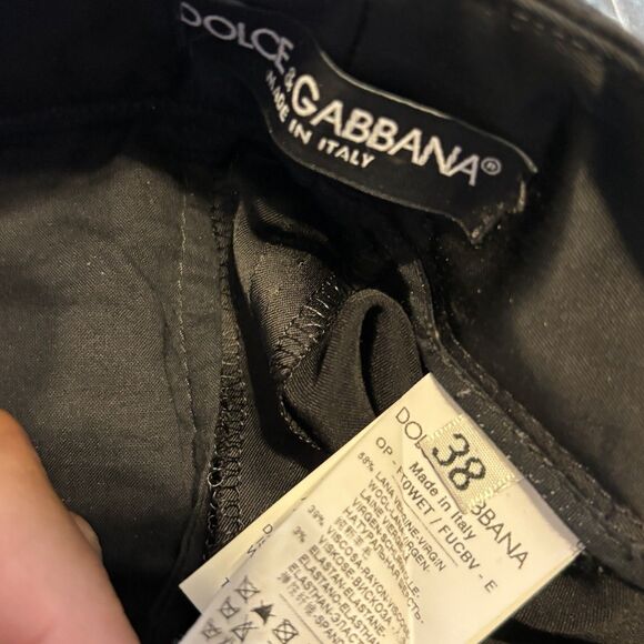 Dolce & Gabbana Women's Black Straight Leg Silk Trouser Pants SZ 38 XS Authentic - Picture 2 of 8